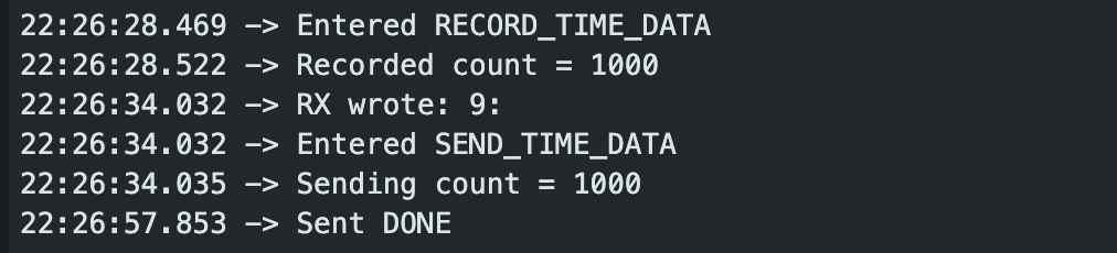 Python output confirming buffered data received