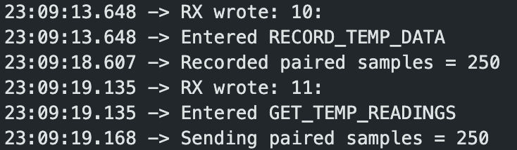 Python output confirming buffered data received